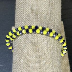 Handcrafted memory wire beaded bracelet